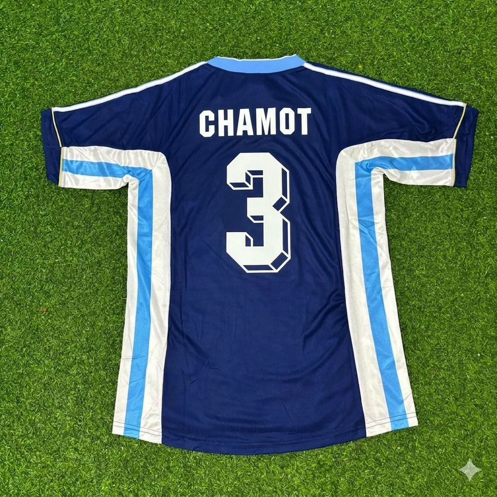 Argentina World Cup 1998 José Chamot #3 Blue Retro Football Jersey