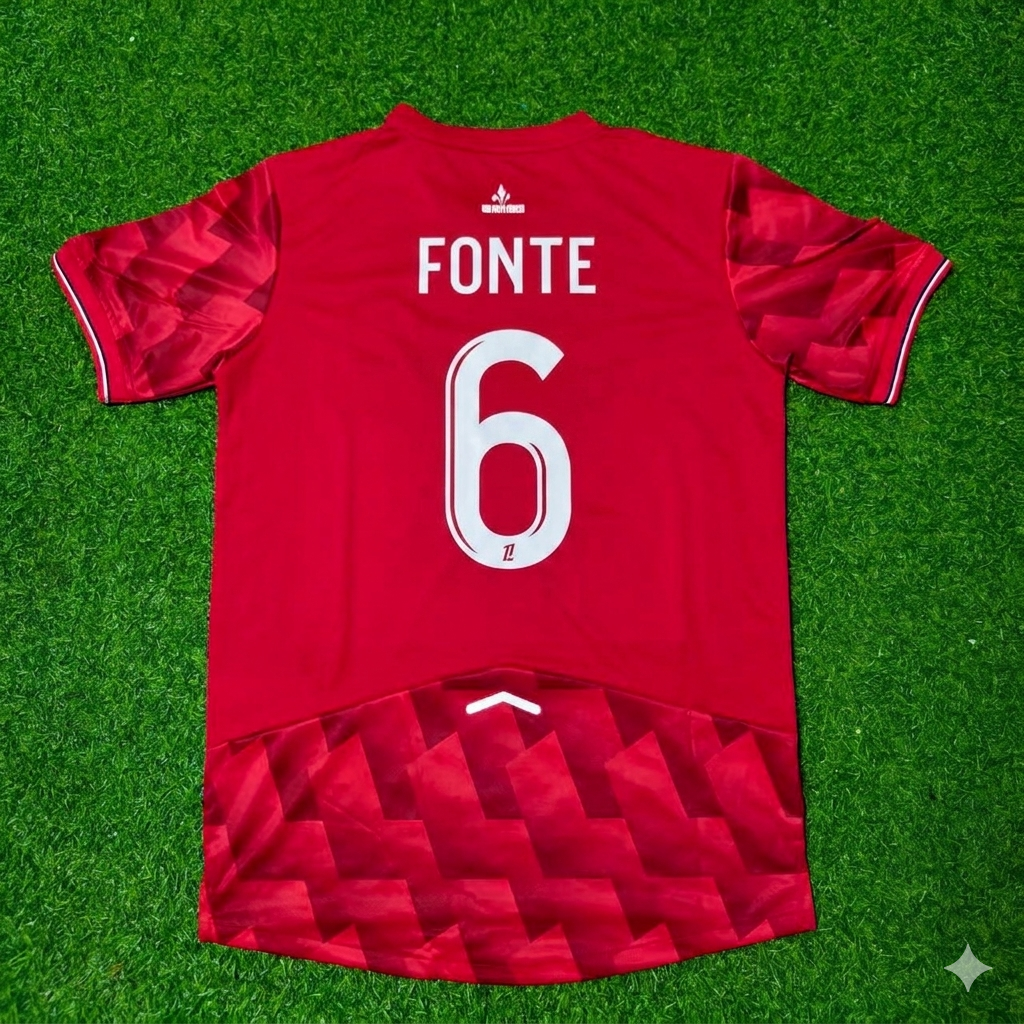 José Fonte #6 LOSC Lille Home Football Retro Football Jersey