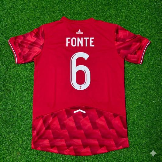 José Fonte #6 LOSC Lille Home Football Retro Football Jersey