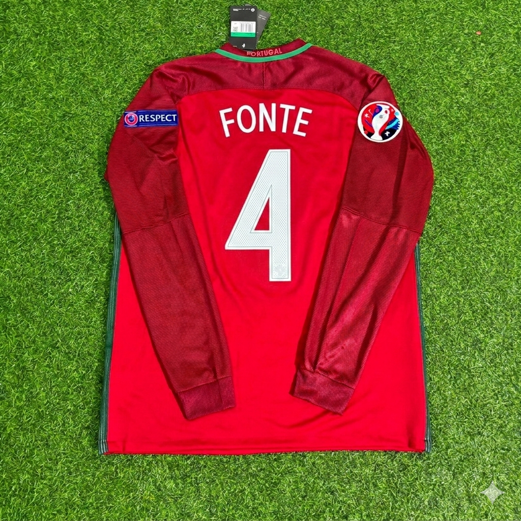 Portugal EURO 2016 Jose Fonte 4- Final Long Sleeve Retro Football Jersey