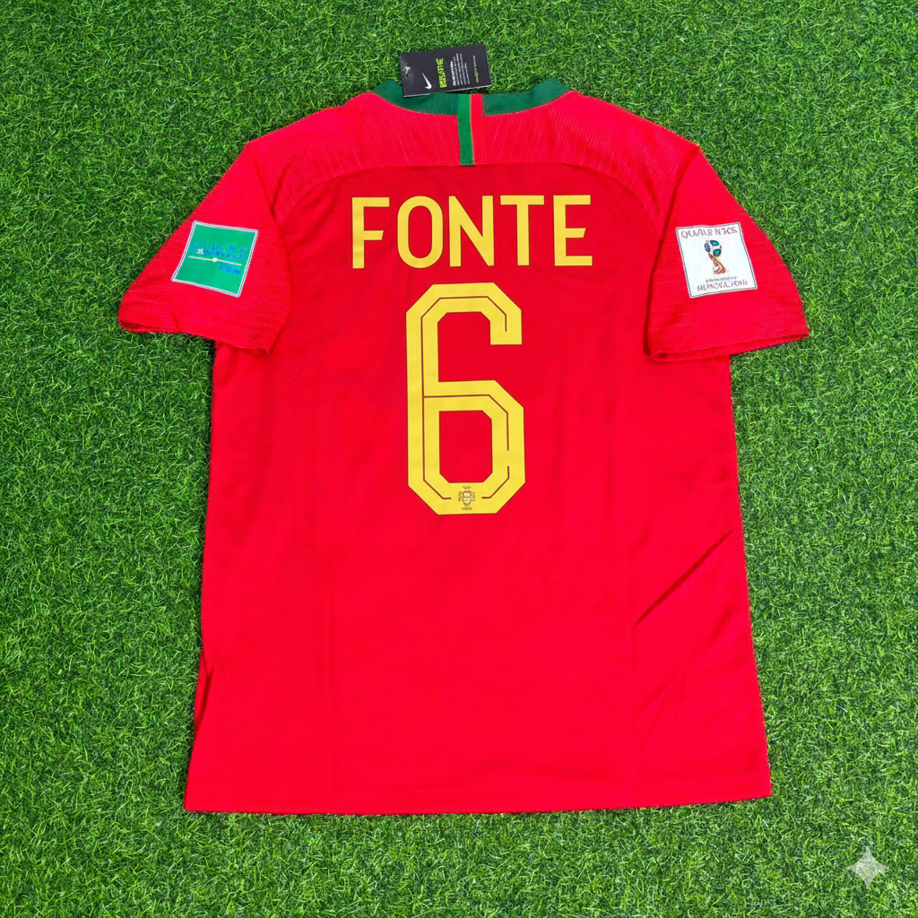 Portugal World Cup 2018 Jose Fonte Red Retro Football Jersey
