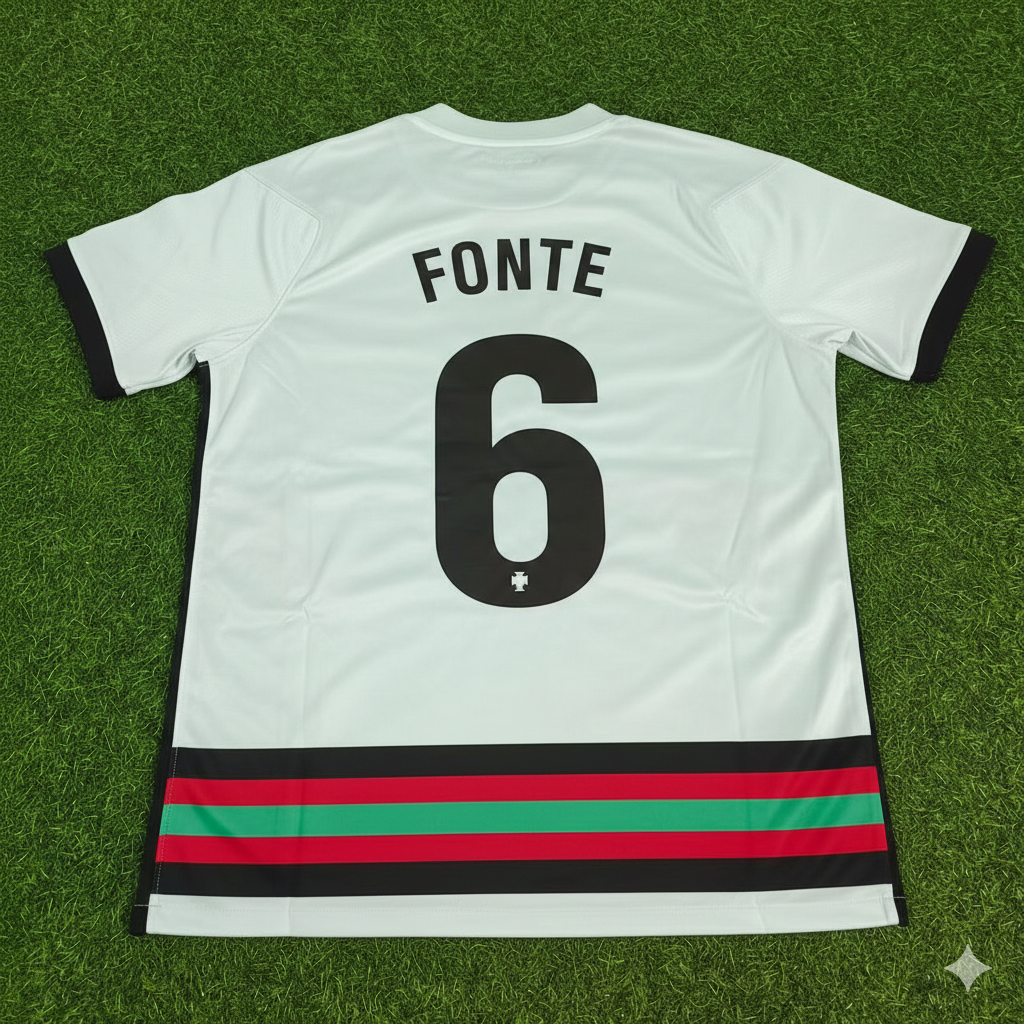 Portugal EURO 2020 Jose Fonte Retro Away Football Jersey