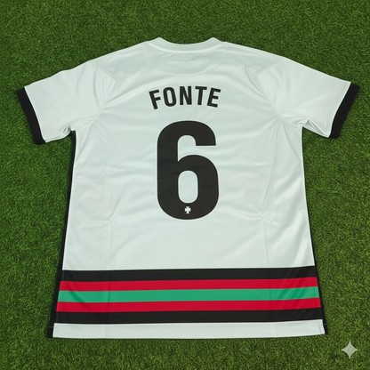 Portugal EURO 2020 Jose Fonte Retro Away Football Jersey