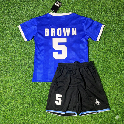 Argentina World Cup 1986 José Luis Brown 5- Final Blue Kids Retro Football Jersey Kit