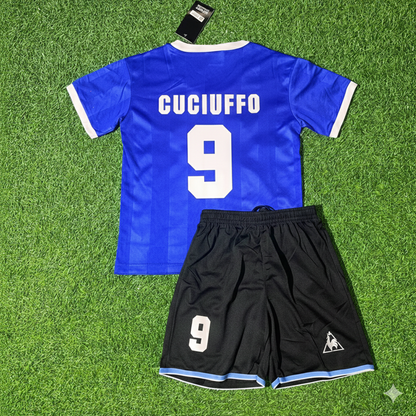 Argentina World Cup 1986 José Luis Cuciuffo 9- Final Blue Kids Retro Football Jersey Kit