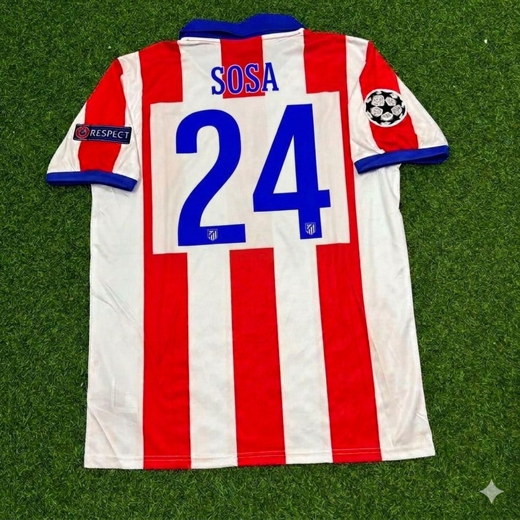 Jose Sosa 24- Atlético Madrid 2014 Champions League Final Retro Football Jersey Kit