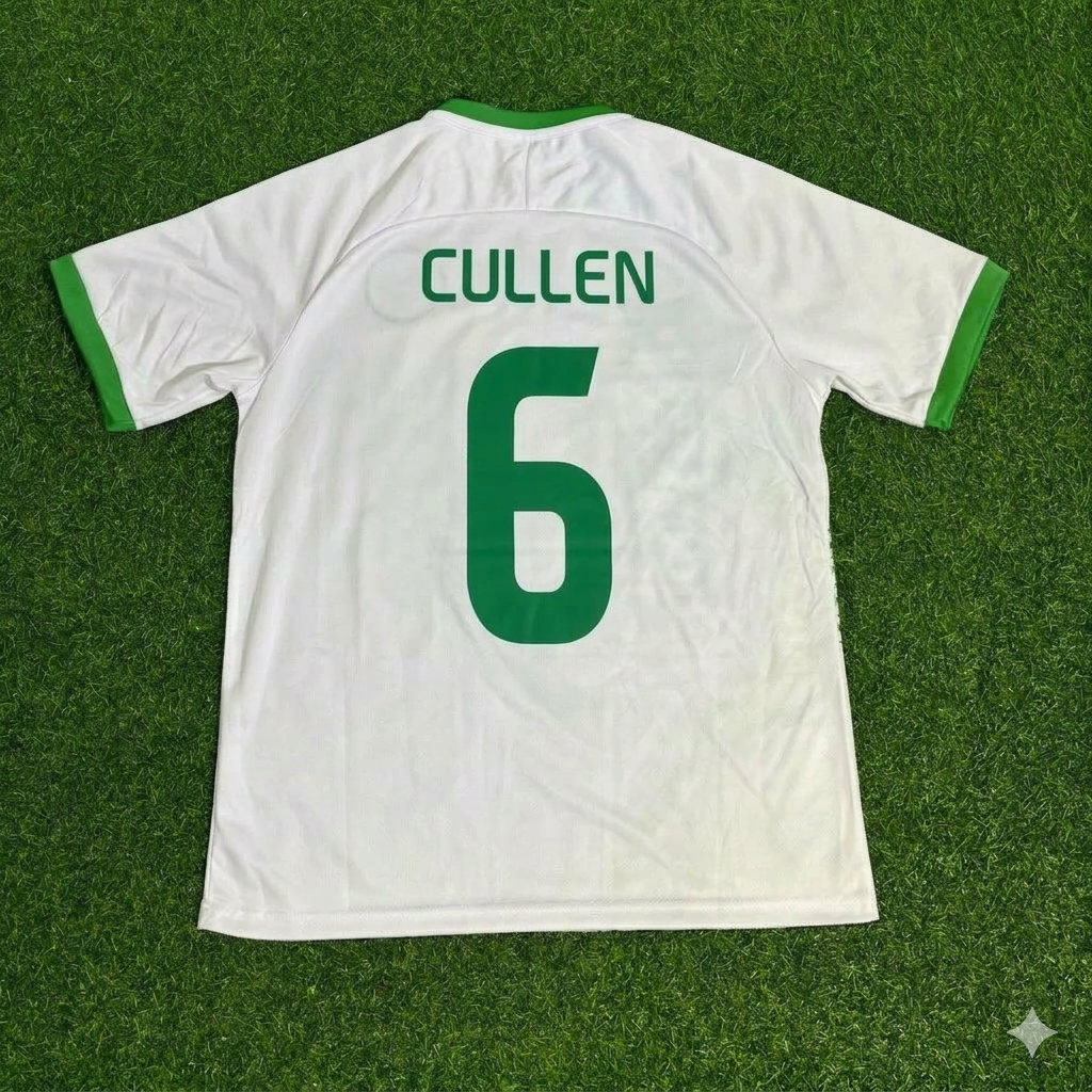 Josh Cullen 6- Ireland Vintage Special Edition White Football Jersey Collection