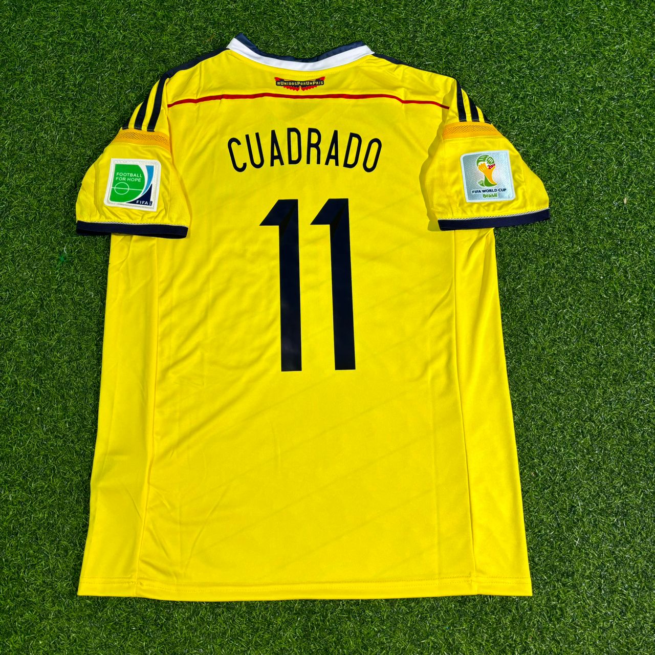 Colombia World Cup 2014 Juan Cuadrado Blue Retro Football Jersey