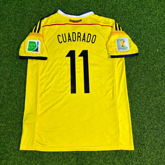 Colombia World Cup 2014 Juan Cuadrado Blue Retro Football Jersey