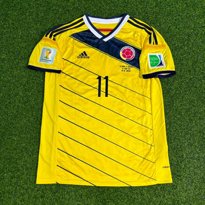 Colombia World Cup 2014 Juan Cuadrado Blue Retro Football Jersey