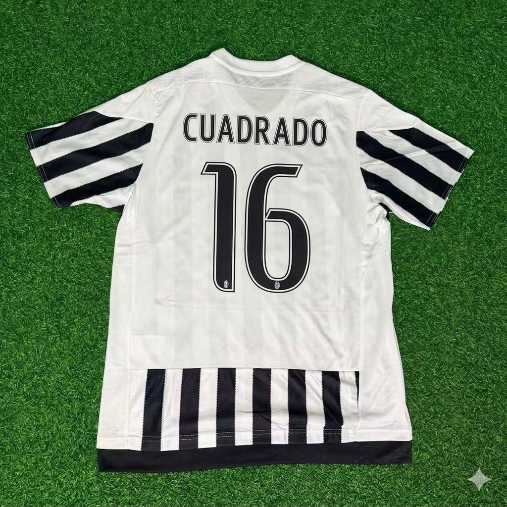 Juan Guillermo Cuadrado 16-Juventus 2015-2016 Retro Home Football Jersey