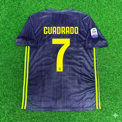 Juan Guillermo Cuadrado 7# Juventus 2017-2018 Retro Home Football Jersey Kit