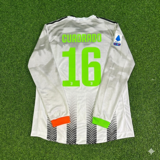 Juan Guillermo Cuadrado #16 Juventus 2019-2020 Long Sleeve Retro Football Jersey Kit