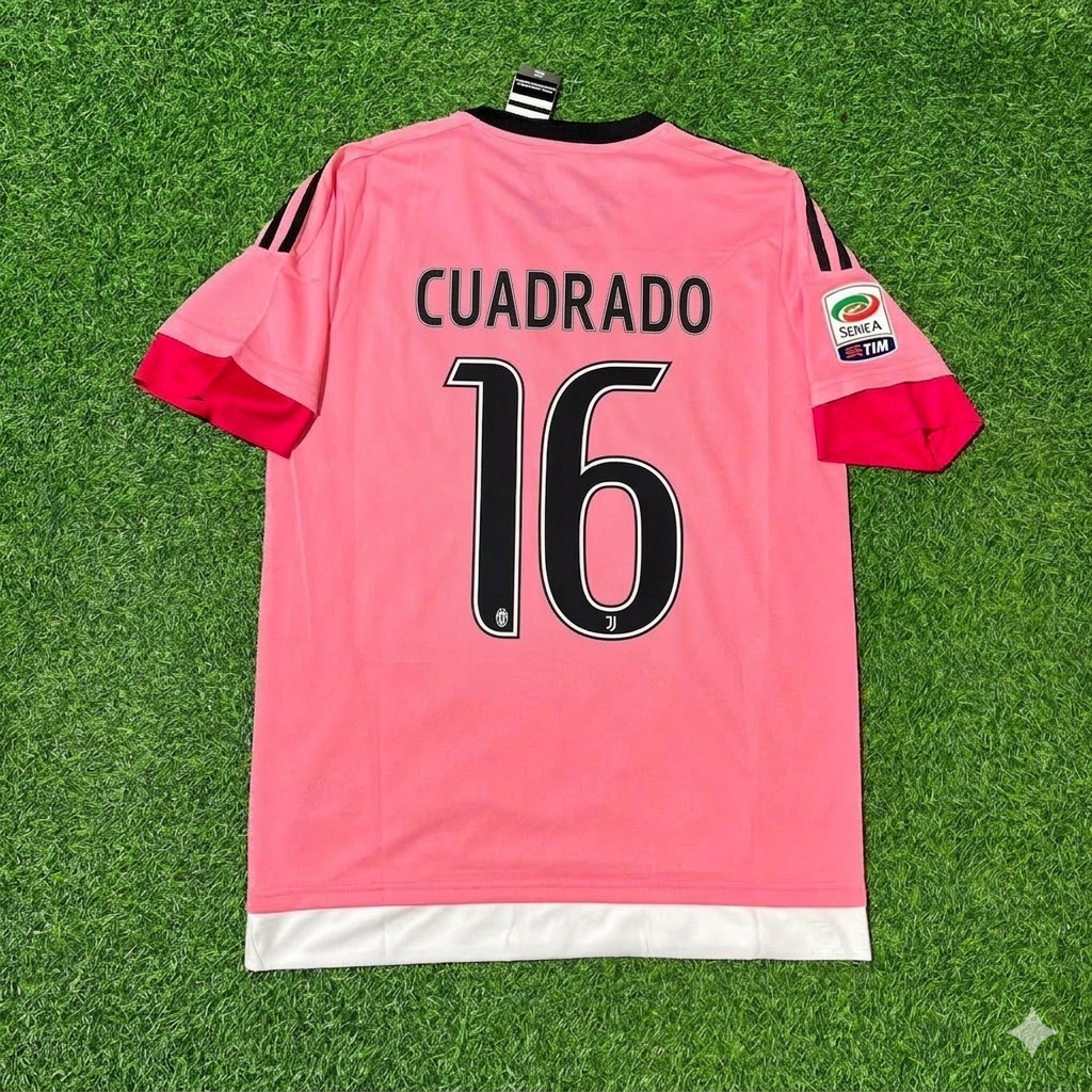 Juan Cuadrado Juventus Retro Pink 2015-2016 Football Jersey