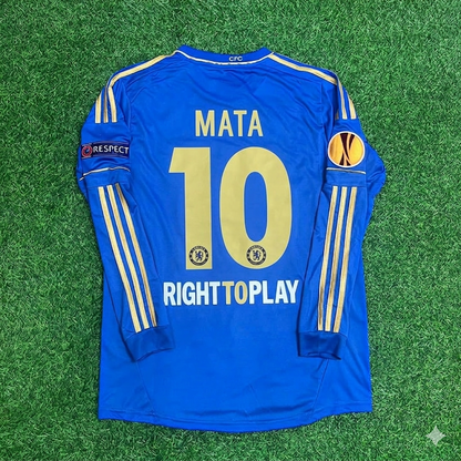 Juan Mata 10-Chelsea 2013 Europe League Final Amsterdam Blue Retro Football Jersey
