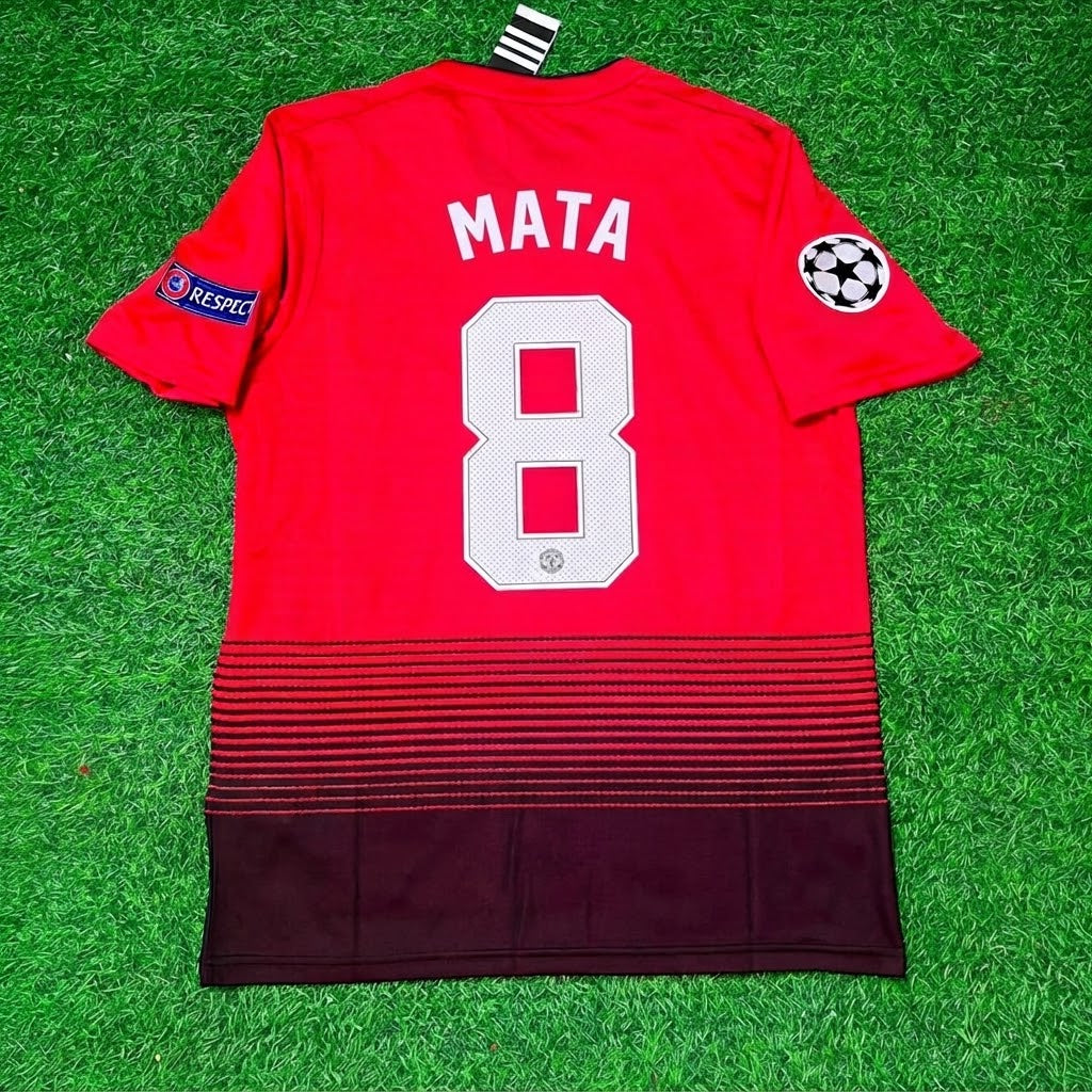 Juan Mata #8 Manchester United 2018-2019 Season Home Red Retro Football Jersey