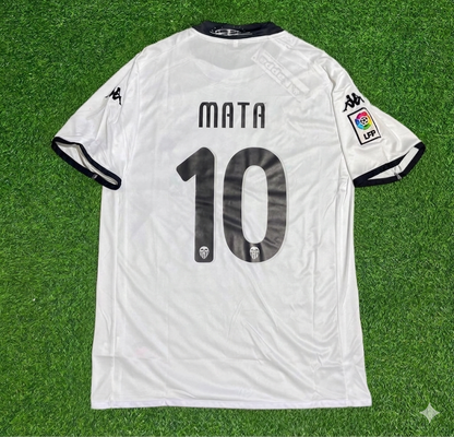 Juan Mata #10 Valencia White Retro Football Jersey Kit