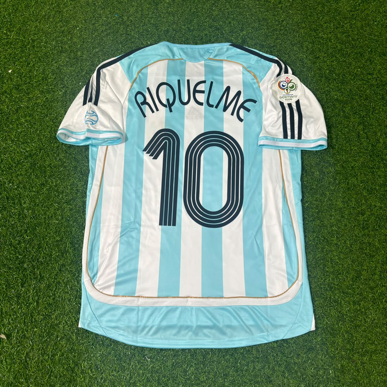 Argentina World Cup 2006 Juan Roman Riquelme Retro Football Jersey