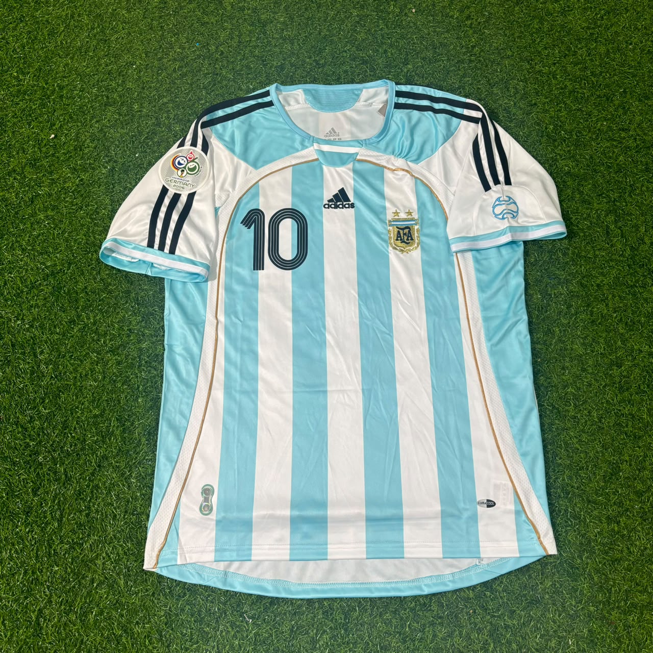 Argentina World Cup 2006 Juan Roman Riquelme Retro Football Jersey