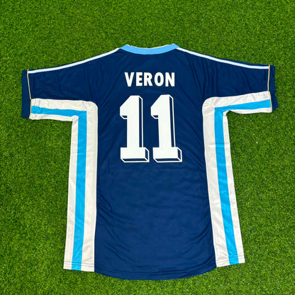 Argentina World Cup 1998 Juan Sebastián Verón #11 Blue Retro Football Jersey