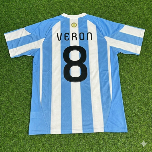 Argentina World Cup 2010 Juan Sebastián Verón 8- Retro Football Jersey
