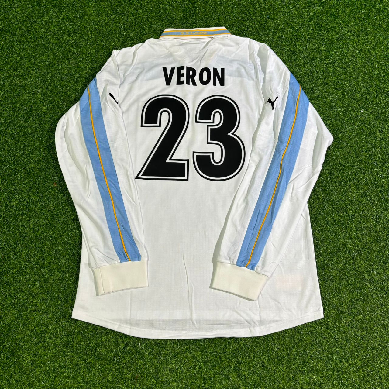 Juan Sebastian Veron Lazio 1999 2000 White Long Sleeve Retro Football Jersey Collection
