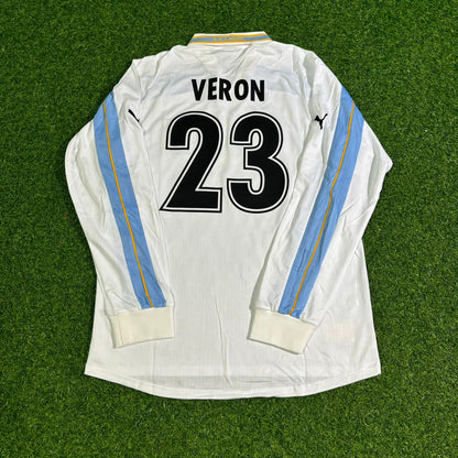 Juan Sebastian Veron Lazio 1999 2000 White Long Sleeve Retro Football Jersey Collection