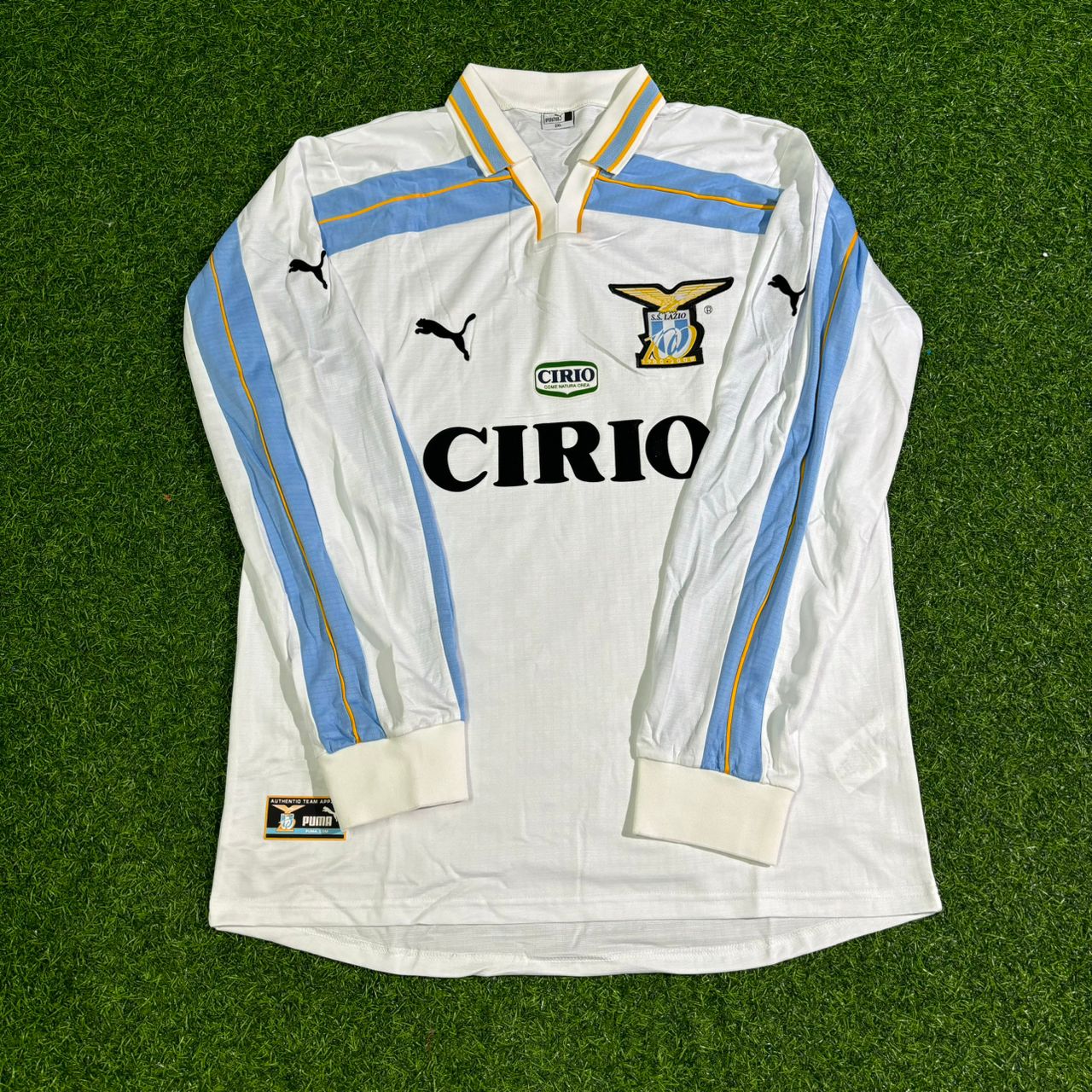 Juan Sebastian Veron Lazio 1999 2000 White Long Sleeve Retro Football Jersey Collection