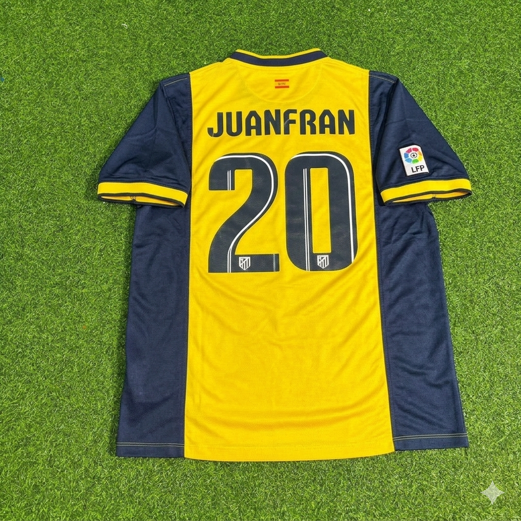 Juanfran #20 Atlético Madrid 2013-2014 Away Yellow Football Jersey Kit