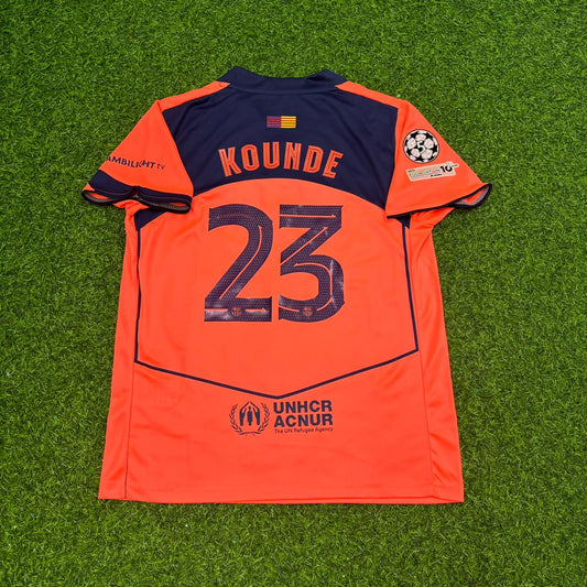 Jules Koundé Barcelona 2025/2026 Season Orange Football Jersey Kit