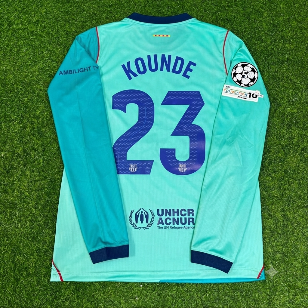 Jules Kounde #23 Barcelona 2027 Long Sleeve Football Jersey