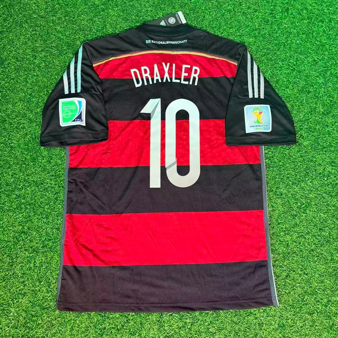 Germany World Cup 2014 Julian Draxler Deutschland Brazil Black Red Retro Football Jersey
