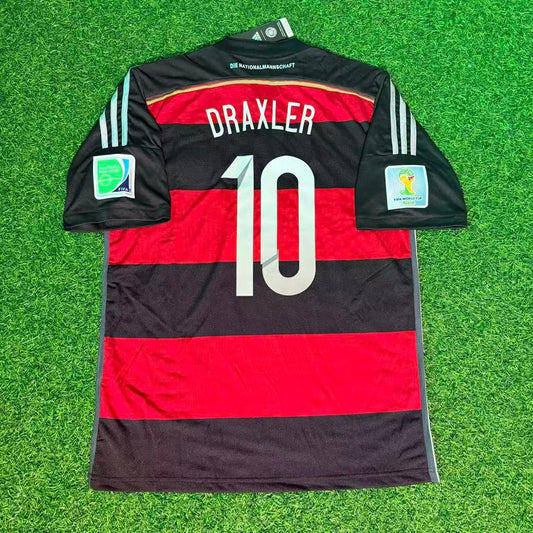 Germany World Cup 2014 Julian Draxler Deutschland Brazil Black Red Retro Football Jersey