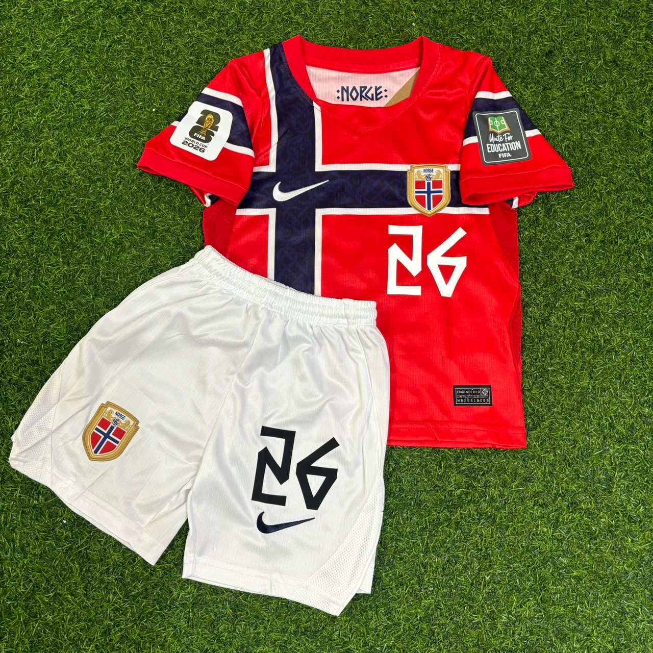 Norway World Cup 2026 Julian Ryerson Kids Football Jersey