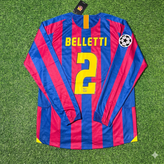 Juliano Belletti Barcelona 2006 Final Retro Football Jersey Kit
