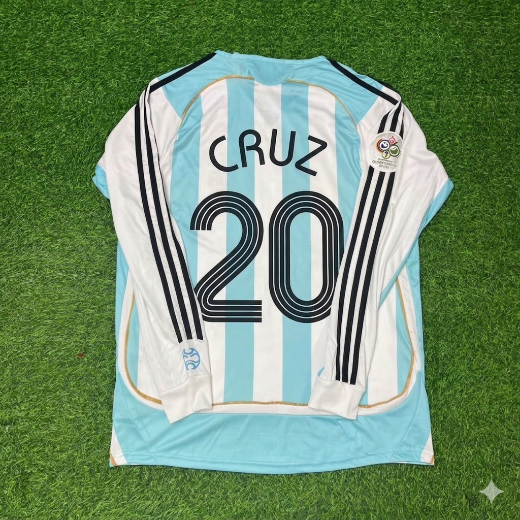 Argentina World Cup 2006 Julio Cruz #20 Retro Long Sleeve Football Jersey