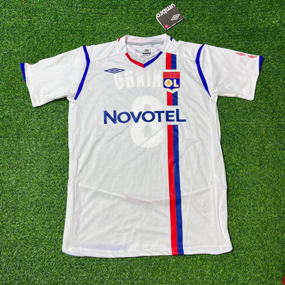 Juninho Pernambucano Olympique Lyonnais 2008 2009 Home White Retro Football Jersey Kit