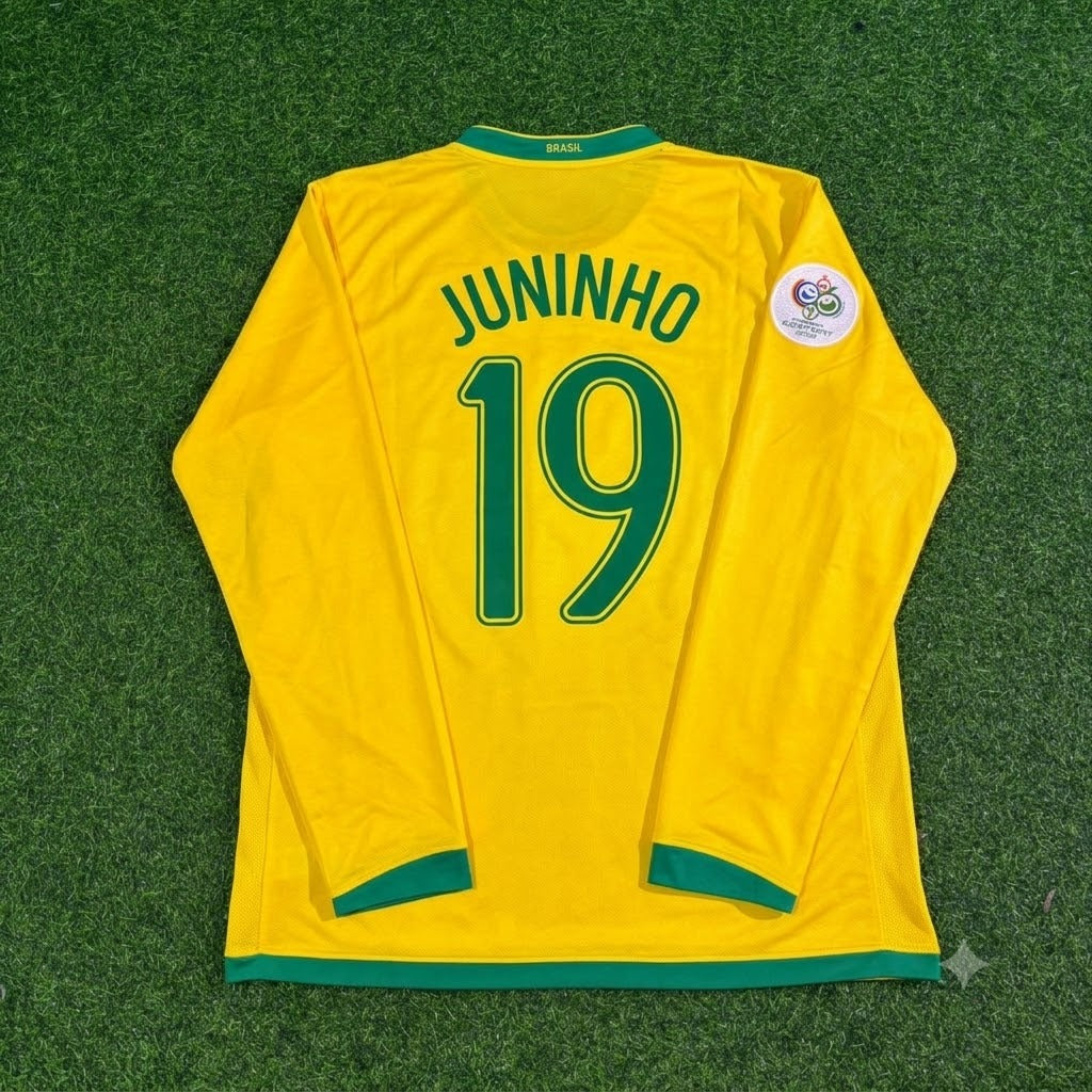 Brazil World Cup 2006 Juninho Pernambucano #19 Long Sleeve Football Jersey