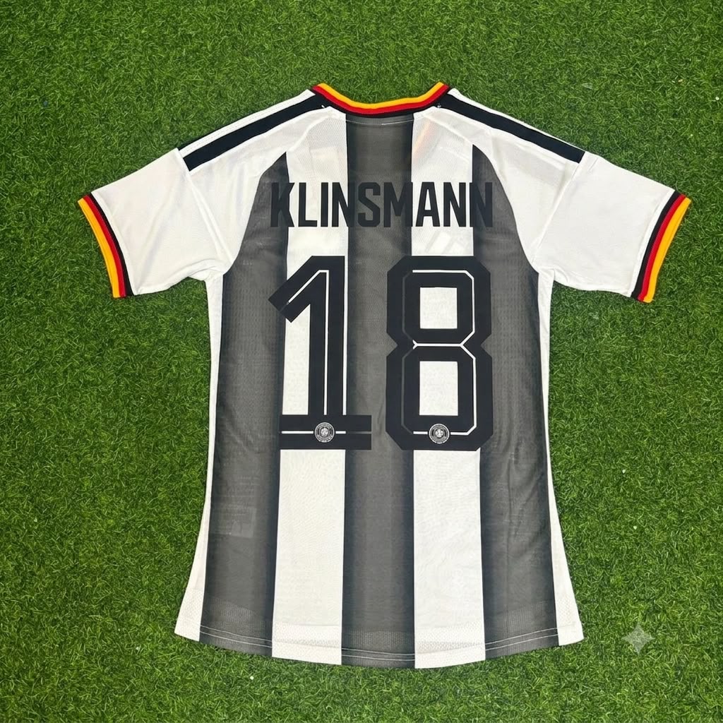Jürgen Klinsmann Germany Stripe Special Edition Black White Football Jersey