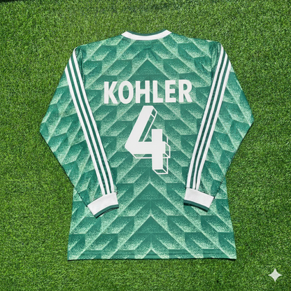 Germany World Cup 1990 Jürgen Kohler Green Long Sleeve Football Jersey