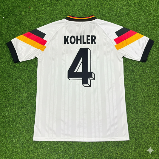 Jürgen Kohler Germany 1992 Retro Football Jersey Kit