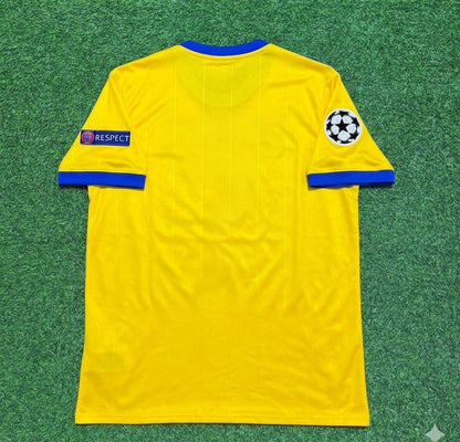 Juventus 2017-2018 Yellow Retro Football Jersey Kit