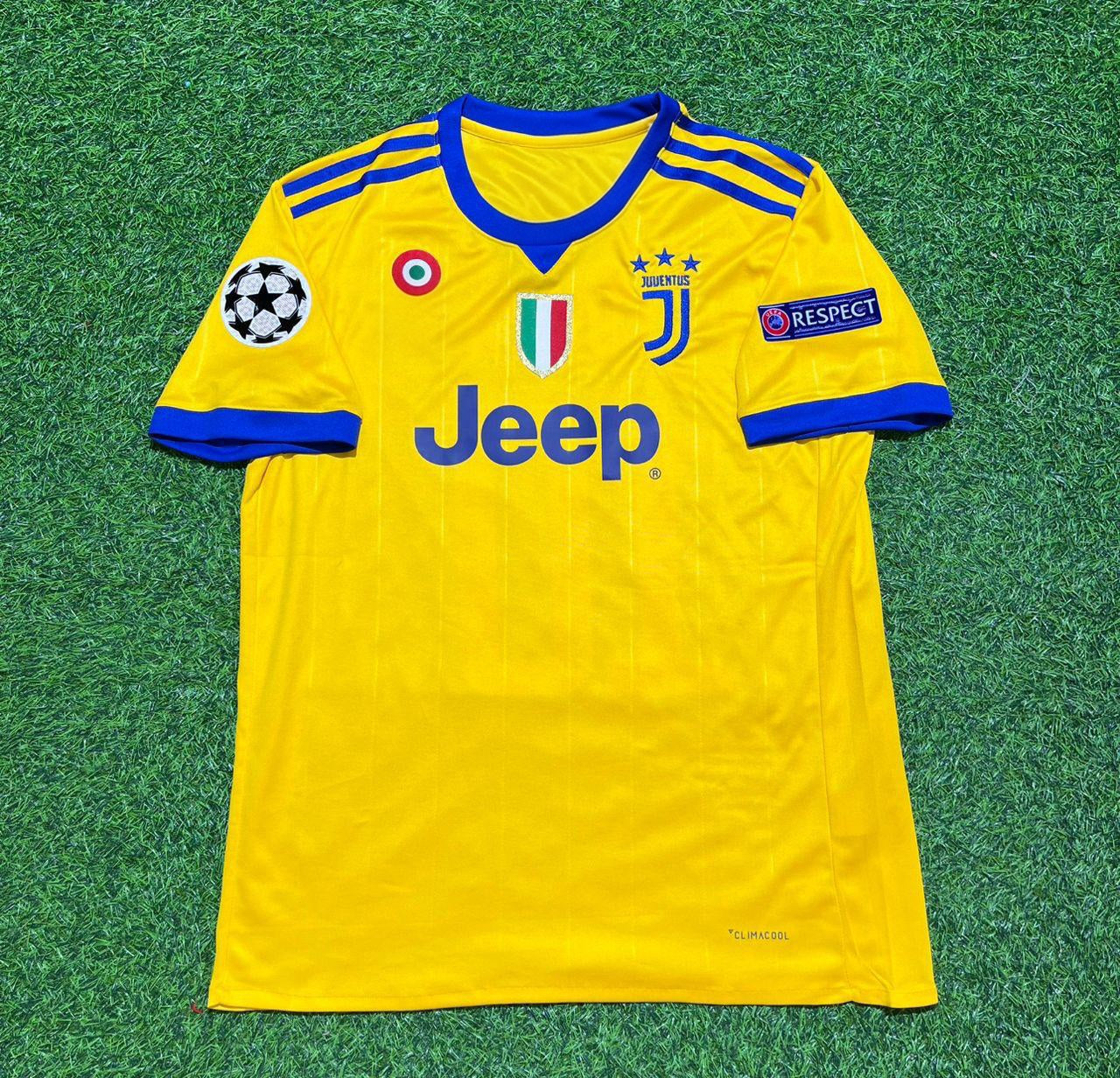 Juventus 2017-2018 Yellow Retro Football Jersey Kit