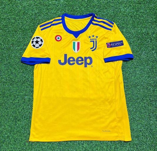 Juventus 2017-2018 Yellow Retro Football Jersey Kit
