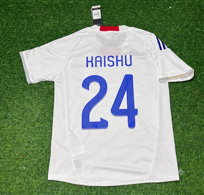 Kaishu Sano Japan White Retro Football Jersey Kit