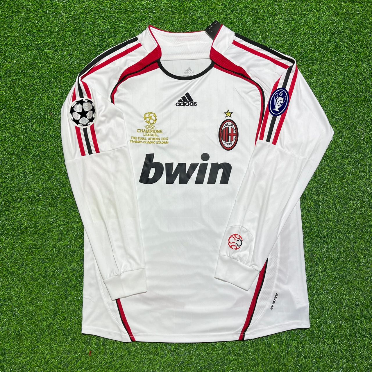 Clarence Seedorf #10 AC Milan 2007 Champions League Final Away White Long Sleeve Retro Football Jersey