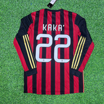 Kaká AC Milan 2013/14 Long Sleeve Home Retro Football Jersey Collection