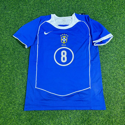 Kaka Leite Brazil 2004 Blue Retro Football Jersey Collection