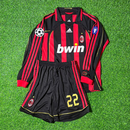 Kaká Leite AC Milan 2006/07 Retro Long Sleeve Kids Football Jersey Collection