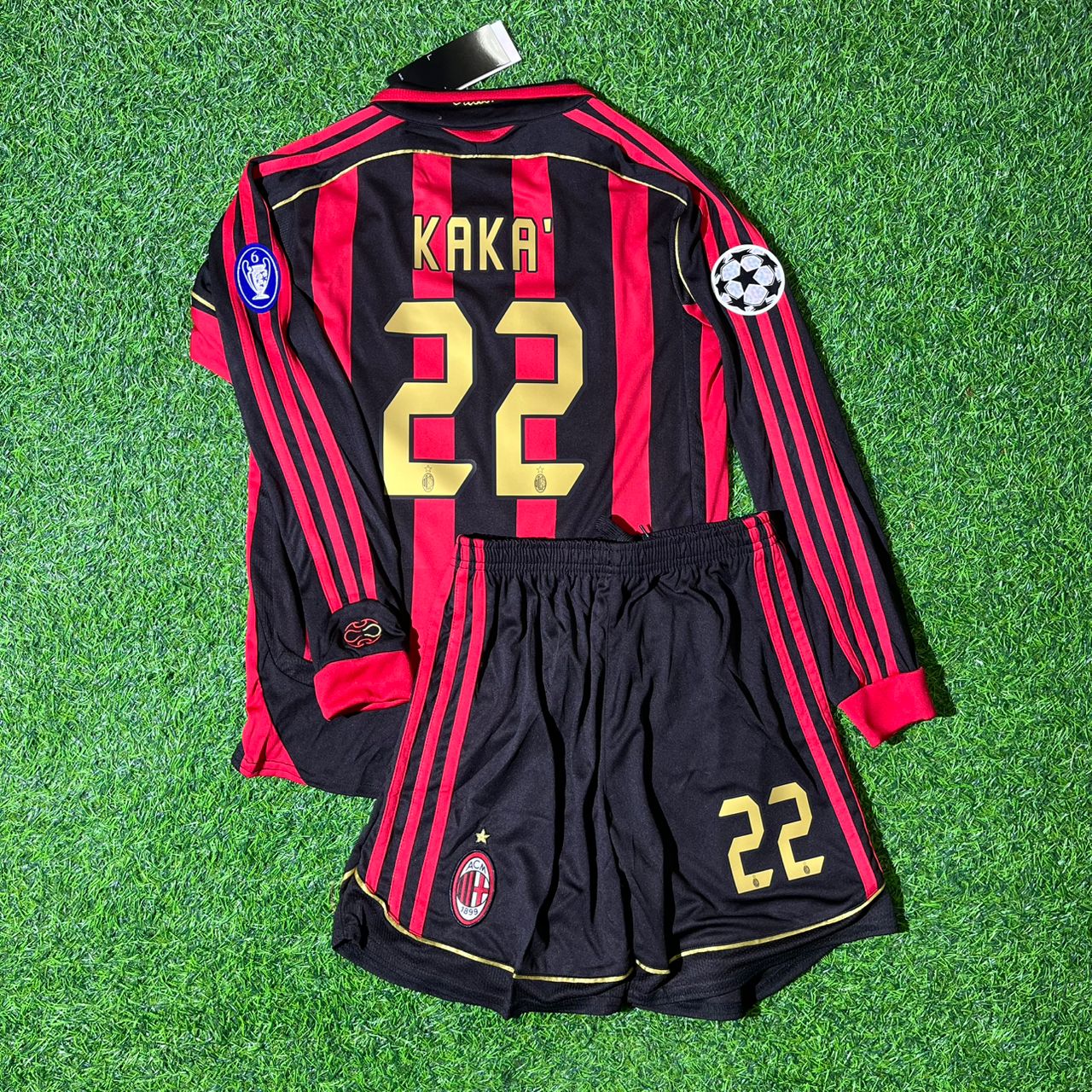 Kaká Leite AC Milan 2006/07 Retro Long Sleeve Kids Football Jersey Collection